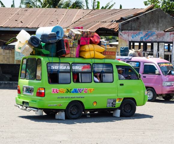 A well loaded up bus in Flores, Indonesia.
